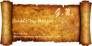 Godány Metta névjegykártya